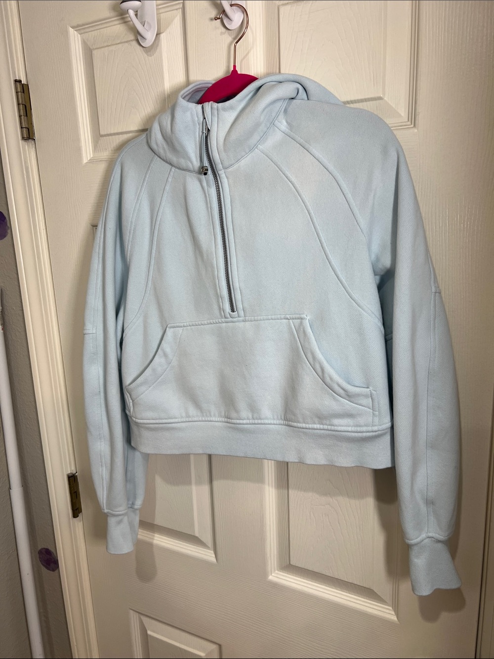 103. Lululemon Scuba Oversized Half-Zip Hoodie Powder Blue XS-S - Picture 7 of 12